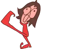 a cartoon of a person doing a handstand with their head down