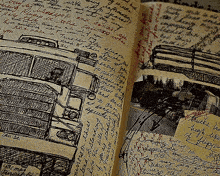 a book is open to a page that says trucks