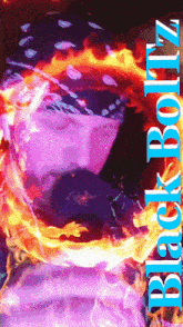 a poster that says black boltz on it with flames