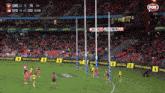 a fox broadcast of a soccer game with a score of gws 11 8 and syd 15 12 102