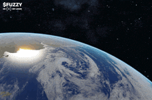 an image of the earth with the words $ fuzzy on top