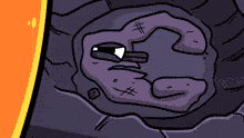 a cartoon drawing of a person laying in a hole with a # on it