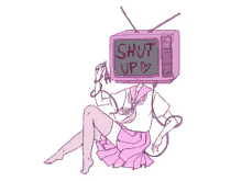 Shut Up Glitch GIF - Shut Up Glitch Pink GIFs