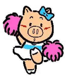 cheers cheerleader pig cute lets go