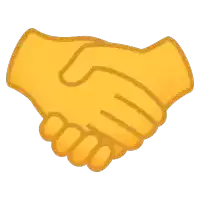 an icon of two hands shaking each other with a white background