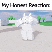 a picture of a cartoon character with the words my honest reaction