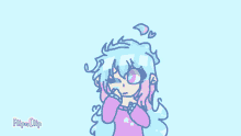 a drawing of a girl with hearts on her head and the words flipa clip below it