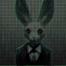 a picture of a rabbit with a bow tie and a suit