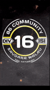 a logo for the 86 community div 16
