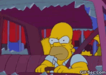 Homer Driving Angrily - The Simpsons GIF - The Simpsons Homer Simpson Angry Driving GIFs