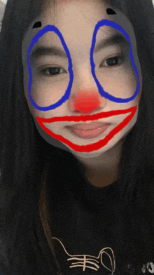 a girl with a clown face on her face