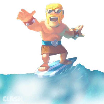 Surfing Barbarian Sticker - Surfing Barbarian Clash Royale Stickers