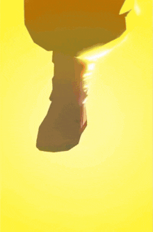 a yellow background with a drawing of a man with a sword