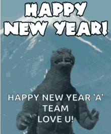 Godzilla Happy New Year GIF - Godzilla Happy New Year New Year GIFs