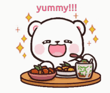 Yummy Food Mocha Bears GIF - Yummy Food Mocha Bears Lunch Time GIFs