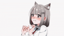 a girl with a cat ear on her head