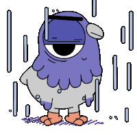 Annoyed Pigeon In The Rain Sticker - Bro Pigeon Raining Soaking Wet Stickers