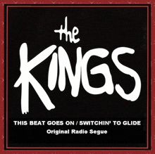 a black and white logo for the kings with a red border