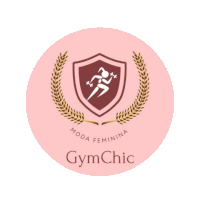 a pink circle with a logo for gymchic