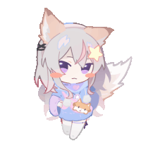 a drawing of a girl with fox ears and a star on her forehead