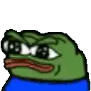 a pixel art drawing of a frog wearing sunglasses and a blue shirt .