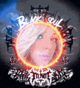 a drawing of a woman with the words black soul on the bottom