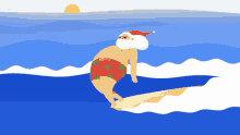 Surfing Santa Claus GIF - Surfing Santa Claus Beach GIFs