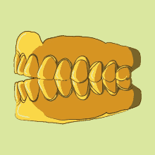 teeth chomping cartoon dentures