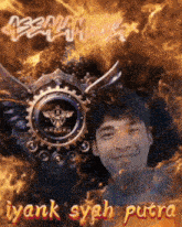 a picture of a man with the name iyank siyah putra on it