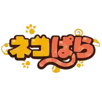 a yellow and red logo with a cat 's tail in the middle