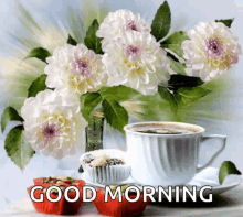 Coffee Flowers GIF - Coffee Flowers Good Morning GIFs