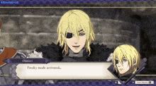 a screenshot of a video game with dimitri talking about freaky mode