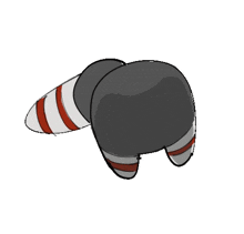 a cartoon of a person 's butt with striped socks on .