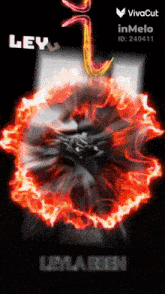 a poster for leyla esen shows a person surrounded by fire