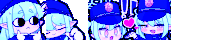 a cartoon of a girl wearing a blue hat with a heart on it
