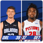 Orlando Magic (39) Vs. Detroit Pistons (37) First-second Period Break GIF - Nba Basketball Nba 2021 GIFs