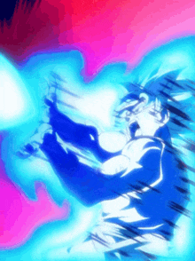 a cartoon character with a blue light coming out of his hands