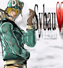a drawing of dio from jojo 's bizarre adventure with sybau in the background