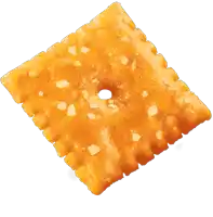 a square cracker with a hole in the middle of it