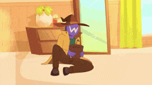 a blurry picture of a person in a hat with the letter s in the foreground