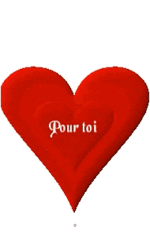 a red heart with the words je t'aime mon v pour toi on it