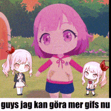 a cartoon of a girl with the words guys jag kan göra mer gifs nu