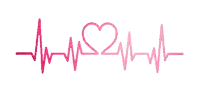 a heartbeat line with a heart drawn on it