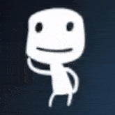 a cartoon character with a smile on his face and a waving hand .