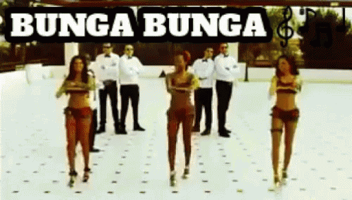 Bunga Bunga Silvio Berlusconi Ballo Di Gruppo Estate Balletto Ballerina  Ballerine Musica GIF - Bungabunga Dancing Dange - Discover & Share GIFs