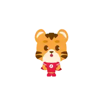 a cartoon tiger wearing a red cape with the word wow written below it