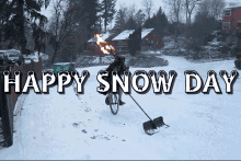 happy snow day snow shovel funny bagpipes shoveling snow