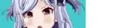 a close up of a anime girl 's face with a blue background