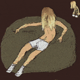 a drawing of a person laying on a bean bag