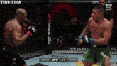 two men are fighting in a ufc ring and the ufc fight pass is displayed